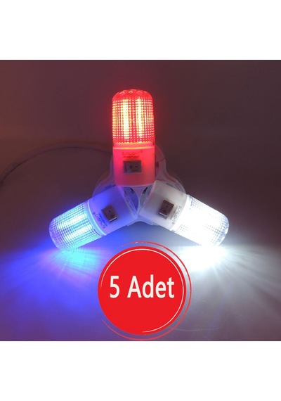 Kısa Led Gece Lambası 0,5W Tasarruflu Işıklı Fişli Düğmeli 5 Adet