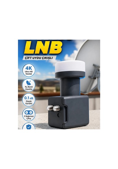 4k Ultra Hd Twin Lnb 0.1 Db Çift Çıkışlı Ku Band Uydu Lnb