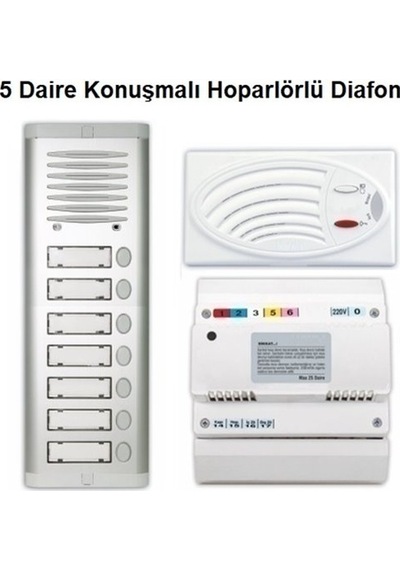 5 Daire Konuşmalı Hoparlörlü Diafon