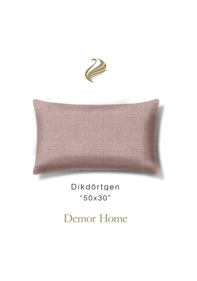 Br Demor Home Keten Dokulu Pudra Pembesi Kırlent Yastık Kılıfı Pudra Pembe