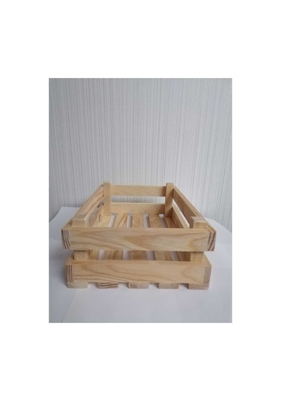Ahşap Kasa 20x28x10 Cm Ham Naturel Organizer Ham Naurrel