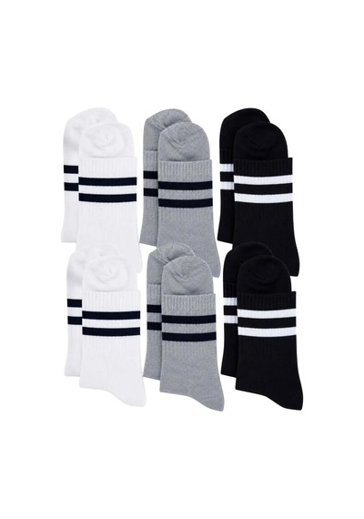 Unisex Çizgili Kısa Konç 6'lı Bilek Çorabı, %80 Pamuklu Parfümlü, Dikişsiz Burun, Siyah Beyaz Gri, Yumuşak Günlük Spor Çorap Beden: 39-44, Renk: Çok Renkli 6 Lı Unisex Çizgili Kısa Konç 6'lı Bilek Çorabı, %80 Pamuklu Parfümlü, Dikişsiz Burun, Siyah Beyaz Gri, Yumuşak Günlük Spor Çorap Beden: 39-44, Renk: Çok Renkli 6 Lı