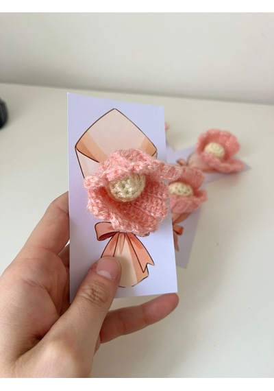 El Örgüsü İnci Detaylı Midye Anahtarlık/nişan Ve Nikah Hatırası 10'u Paket Pembe
