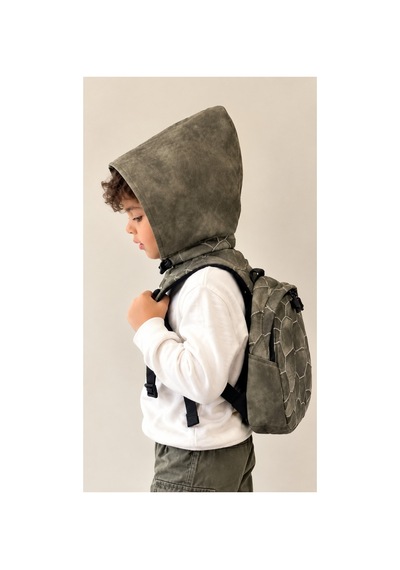 Unisex Su Geçirmez Kaplumbağa Desenli Çıkarılabilir Kapüşonlu Sırt Çantası Çok Renkli