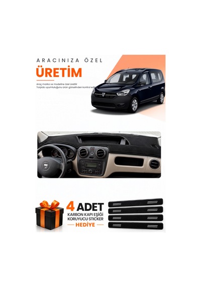 Dacia Dokker 2012-2020 Uyumlu Torpido Koruma Örtüsü Oto Kılıfı - Siyah