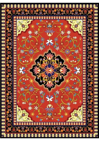 Nova Puzzle 1000 Parça Kırmızı Antik Halı Desenli Puzzle