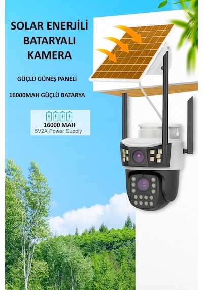 Elite 425 10mp Çift Lens 4g Solar Bataryalı Akıllı Kamera Aov Sürekli Kayıt İnsan Takibi 2 Yönlü Ses