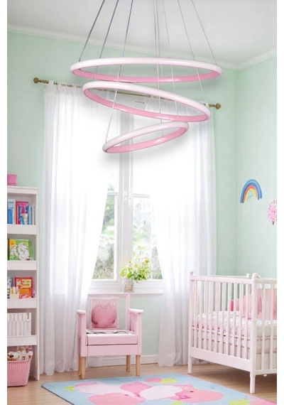 Rings Modern Tasarım Pembe Renk - Yatak Odası - Salon -çocuk ... Pembe