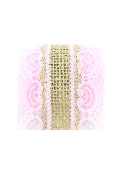 Dantelli Jüt Kurdele. 5.5 Cm X 2 Mt - Pembe