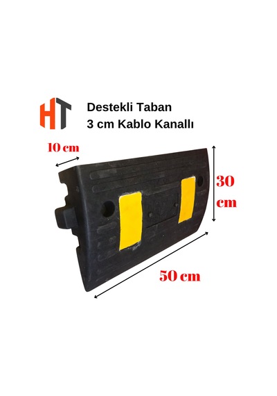 10 Cm Kauçuk Rampa Seti 3 Metre - Otopark Rampası, Kablo Kanallı, Kaldırım Rampası 50 X 30 X 10 Cm