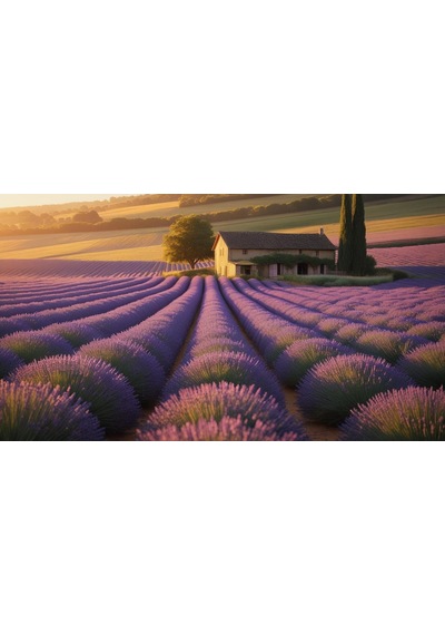 Doğa Ve Manzara Yatay Ufka Doğru Uzanan Lavanta Tarlaları 02 Çerçevesiz 90x60cm Pvc Tablo