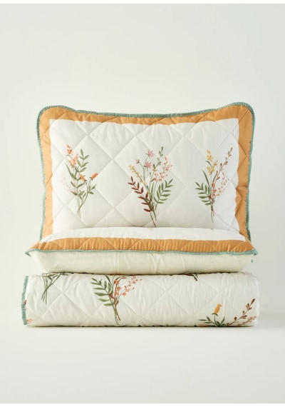 Bella Maison Flores Kapitoneli Çok Amaçlı Çift Kişilik Yatak Örtüsü Seti 240x220 Cm Çok Renkli
