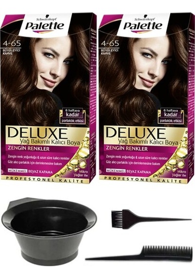 Palette Deluxe Saç Boya 4 - 65 Büyüleyici Kahve 2 Li+Boyama Seti