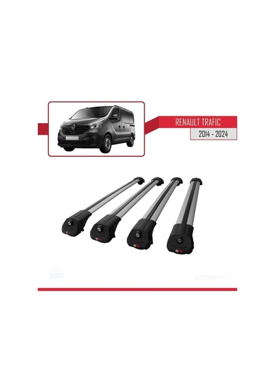 Renault Trafic 2014 Ve Sonrası İle Uyumlu Ace-1 Ara Atkı Tavan Barı Gri 4 Adet Bar