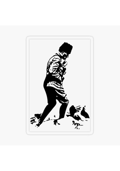 Atatürk Sticker Etiket Yapıştırması