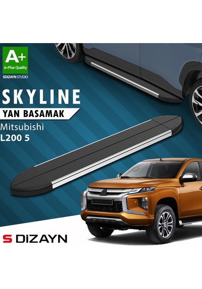 S-dizayn Mitsubishi L200 5 Makyajlı Skyline Krom Yan Basamak 203 Cm 2019-2023 A+ Kalite