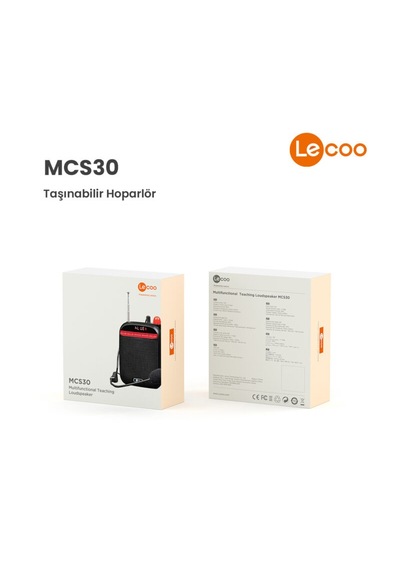 Lecoo Mcs30 Mikrofonlu Mp3 Ses Formatlı Taşınabilir Ses Amplifikatörü Siyah