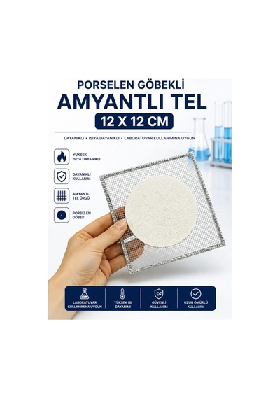Porselen Göbekli Amyantlı Tel 12 X 12 Cm