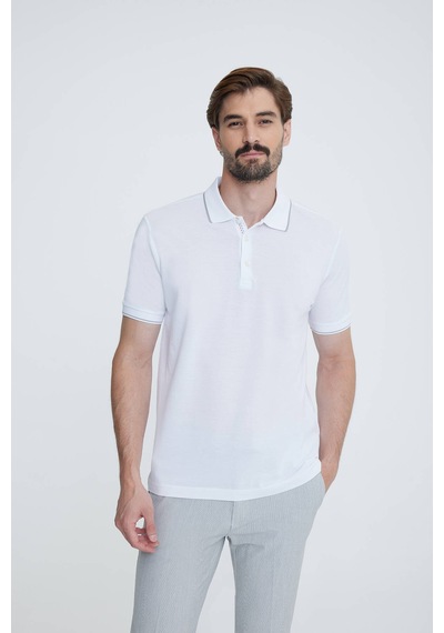 Erkek Beyaz Polo Yaka T-shirt