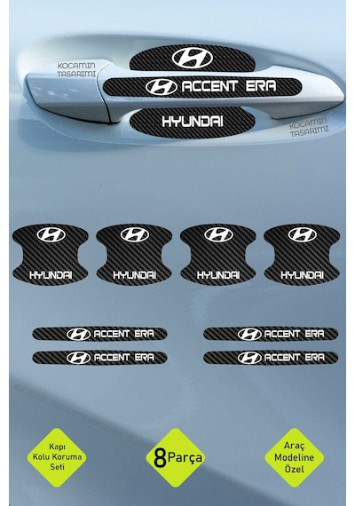 Karbon Desenli Hyundai Accent Era Kapı İçi Kolları Koruma Folyo Seti 8 Parça Dayanıklı, Şık Ve Dekoratif Ürün
