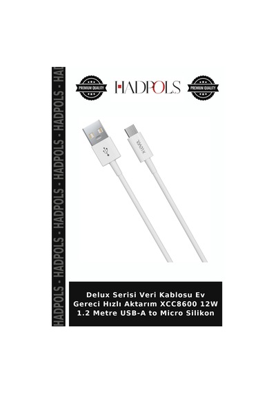 Delux Serisi Veri Kablosu Ev Gereci Hızlı Aktarım Xcc8600 12w 1.2 Metre Usb-a To Micro Silikon