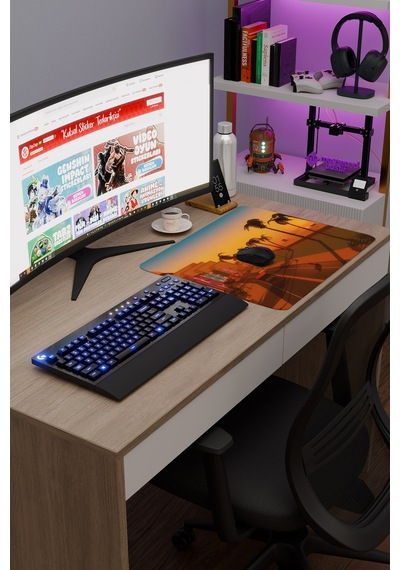 Gta Vice City Kaymaz Dikişli Kauçuk Oyuncu Mousepad V5 - 48x40 Xl Gaming Mouse Pad Fare Altlığı