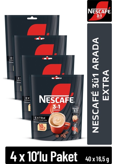 3ü1 Arada Extra Çözünebilir Kahve 16,5g 10'lu Paket 10x4 Diğer