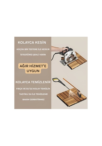 5 Koli Tik Ağacı Parke Balkon Teras Yer Döşemesi Masif Ahşap 5x9 45 Adet