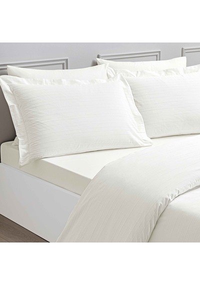 Linens White Collection Siren Uc Pamuk Jakar Çift Kişilik Nevresim Takımı Beyaz Beyaz