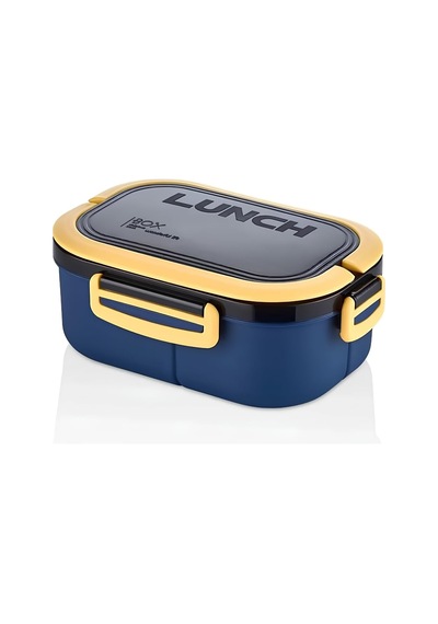 Beslenme Kutusu 1200 Ml 2 Katlı 6 Bölmeli Bpa'sız Pp Plastik Sefer Tası Ve Beslenme Çantası - Lunch Box, Çatal Kaşık Ve Bıçak Dahil Okul Beslenme Mavi Çok Renkli
