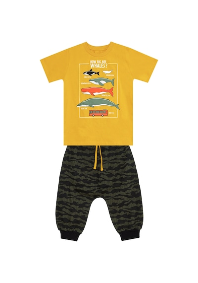 Denokids Big Whales Erkek Çocuk Yazlık T-shirt Kapri Takım