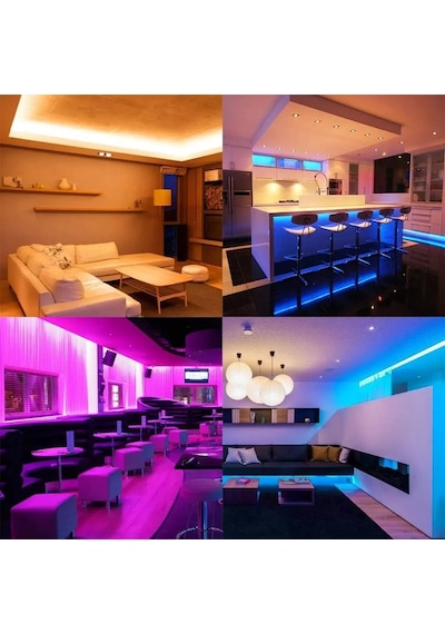 Rgb Şerit Led Işık 256 Renk Bluetooth Kontrol Set 2.5 Metre