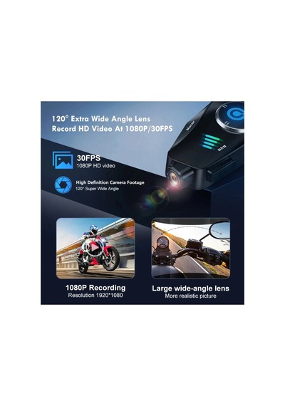 Hubrendy Kargo Q28 Motosiklet Kask Bluetooth Kulaklık 1080p Kamera Interkom Kulaklık Su Geçirmez Int