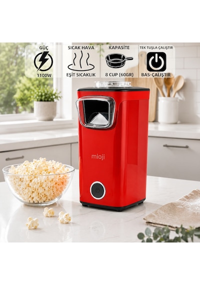 Mioji POPX1 1100 W Yağsız Kompakt Mısır Patlatma Makinesi