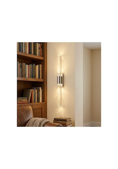 Bubblelight Medium 40 Cm Modern Tasarım Led Aplik - Duvar Lambası - Gümüş - Pilli - Günışığı Çok Renkli