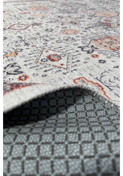 Dekoratif Halı Kaymaz Taban Leke Tutmaz Yıkanabilir Kilim Özel Ölçü Salon Halısı 3008 Çok Renkli