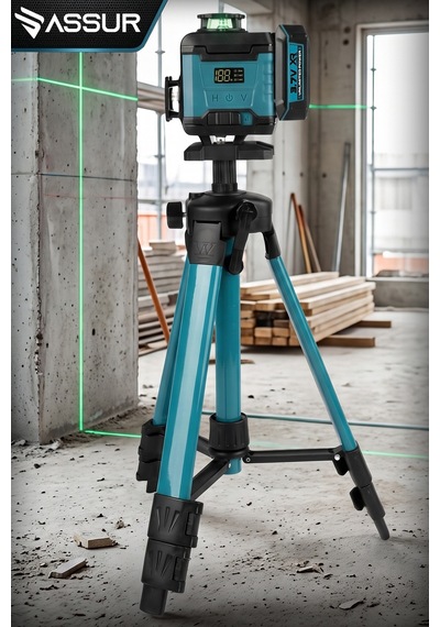 Assur Asr926 360 16 Köşe Tripod'lu Lazer Metre Hizalama Mavi
