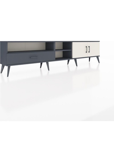 Arges Tv Ünitesi 3 Raflı Tek Çekmeceli 2 Kapaklı 220x30x51 Antrasit-aytaşı/antrasit Aytası/antrasıt - Antrasıt Arges Tv Ünitesi 3 Raflı Tek Çekmeceli 2 Kapaklı 220x30x51 Antrasit-aytaşı/antrasit Aytası/antrasıt - Antrasıt