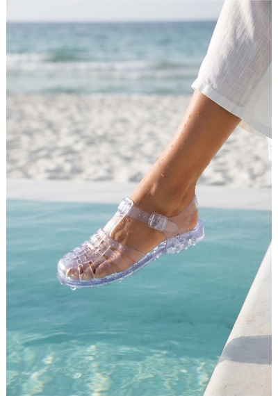 Moda Devrin Şeffaf Kadın Yazlık Rahat Jelli Plaj Sandaleti - Jelly Sandalet Kaymaz Taban Havuz Plaj Deniz Ayakkabısı Beyaz Moda Devrin Şeffaf Kadın Yazlık Rahat Jelli Plaj Sandaleti - Jelly Sandalet Kaymaz Taban Havuz Plaj Deniz Ayakkabısı Beyaz