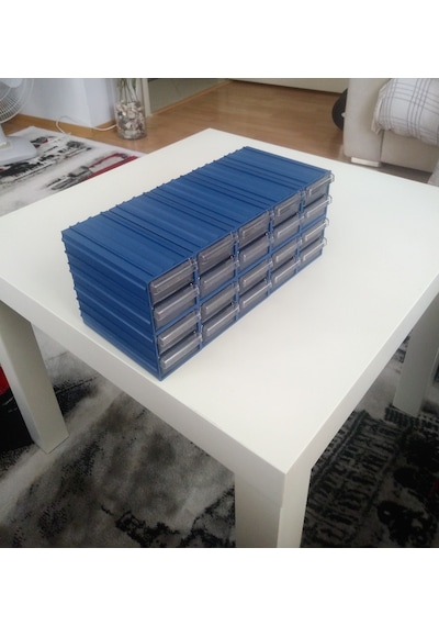 Sembol 300 Plastik Çekmeceli Kutu 4,6X11,7X2,4 Cm (60 Çekmeceli)