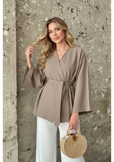 Kadın Kuşaklı Kimono 1177 Bej