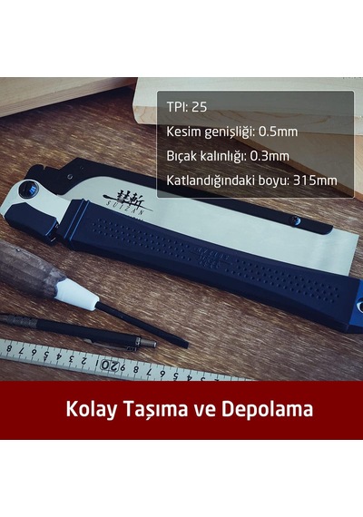 Suizan Dozuki Dovetail Cross-Cut Katlanır Japon Testeresi 24 cm