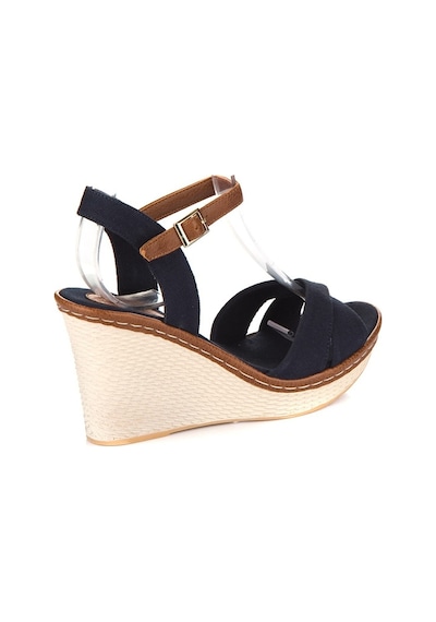 Fox Shoes Lacivert Kadın Dolgu Topuklu Ayakkabı 9674040205