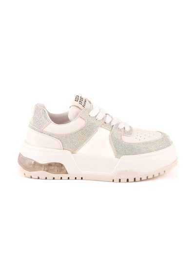 Guja 24k319-3 Kalın Taban Taşlı Kadın Sneakers Spor Ayakkabı Beyaz