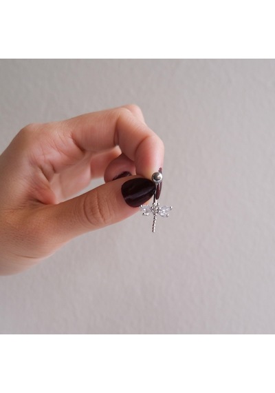 Ferizz 316l Çelik Yusufçuk Model Zirkon Taşlı Piercing Prc-223 Beyaz
