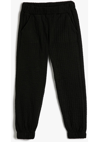 Koton Basic Jogger Eşofman Altı Dokulu Beli Lastikli Cepli Siyah 4wkg40366ak Siyah Koton Basic Jogger Eşofman Altı Dokulu Beli Lastikli Cepli Siyah 4wkg40366ak Siyah