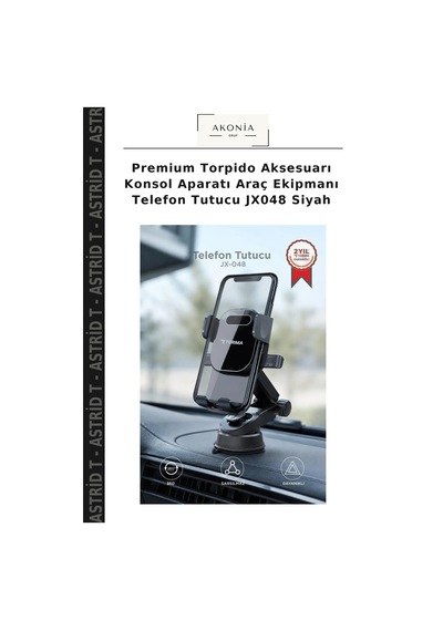 Premium Torpido Aksesuarı Konsol Aparatı Araç Ekipmanı Telefon Tutucu Jx048 Siyah