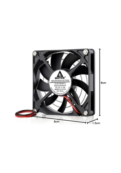 Gdstıme 80 Mm Fan 80 X 15 Mm 12v Bilgisayar Fanı 8cm Pc Fan Dc 12v Kasa Fan 2800 Rpm