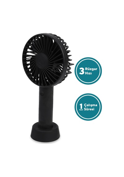 3 Kademeli Cep Boyu Sessiz Taşınabilir Mini Fan Usb Şarjlı Pervaneli Soğutucu Küçük El Vantilatörü Siyah - 703264565