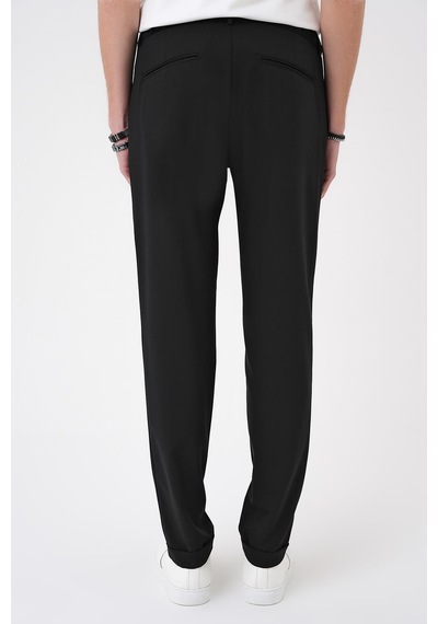 Efor Comfort Fit Beli Lastikli Siyah Jogger Pantolon P 1184 Siyah